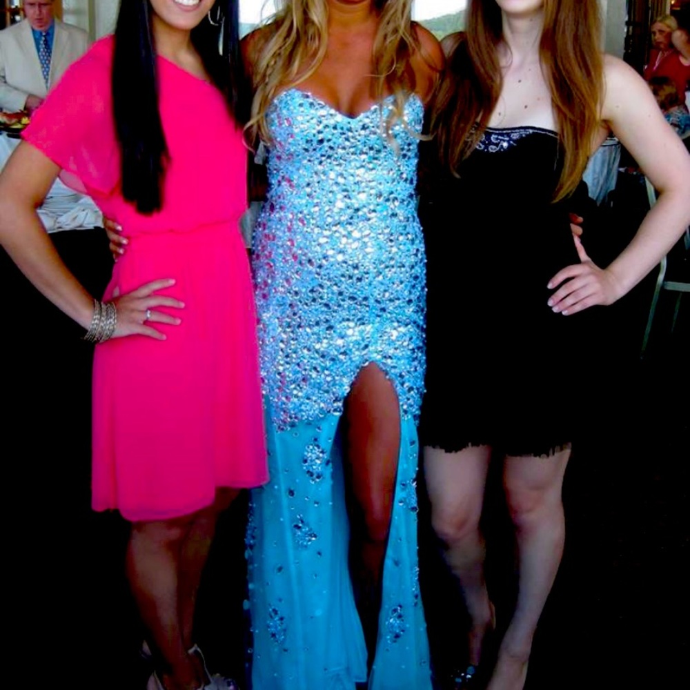 Blue bedazzled gown